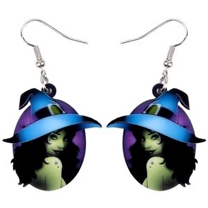 NWT Goth Spooky Punk Dangly Witch Earrings